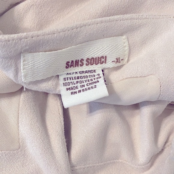 Faux Sued Dress with Adjustable Straps in Cream - Picture 7 of 7